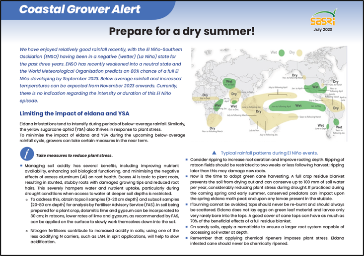 Grower Alert: Dry summer ahead!